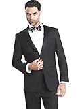 Giorgio Fiorelli Mens 2 Button Tuxedo Suit Modern Fit Black Black 44L
