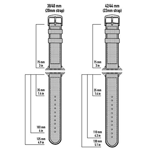 Archer Watch Straps - Canvas Watch Bands for Apple Watch (Tangelo Orange, Stainless, 38/40mm)
