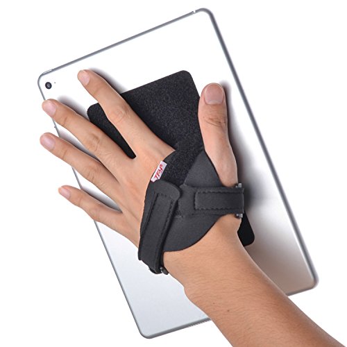 TFY Hook & Loop Adhesive Patch Hand Strap Holder for Smartphones, Tablets - Samsung Galaxy Note 5 / S7 - Kindle Fire HD 8 / 10 - iPhone 6S (Plus) 7/7 Plus