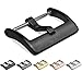 Barton Elite Watch Band Replacement Buckle - Choose Color & Width - Brushed Finish - 22mm Black PVD
