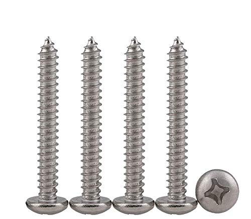 Drenky M3X30 100PCS Pan Head Screws 304 Stainless Steel Self-Tapping Screws Phillips Self-drilling Wood Screws Standard Cross Groove Full Thread Woodworking Fastener