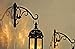 VEEBOOD 2 Pcs 8-Inch Decorative Iron Lantern Hooks for Wall Hanging Mason Jar Sconces Outdoor Solar Lights, Black