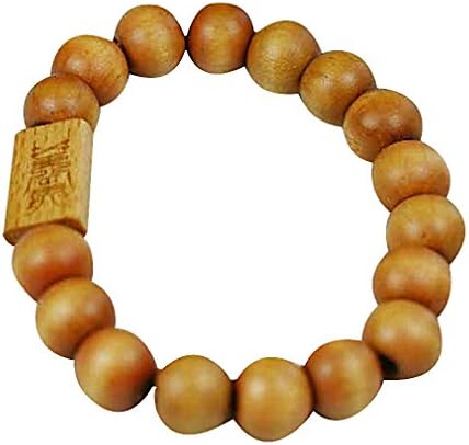 Special Jewelry, Unisex Buddhist Prayer Light Brown Wooden Bead Bracelet