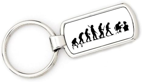 brandevo Mans Evolution Keyring Ape to Computer geek key ring gift