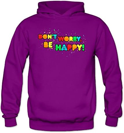 Huma Women's Dont Worry Be Happy Long Sleeve Leisure Jersey XXL Purple