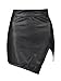 Choies Women's Black Cut Out Mid Waist Asymmetric Hem PU Mini Skirt