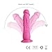 Dildo , Louviva 7.2 Inch Silicone Dildo with Suction Cup G Spot Vagina Stimulation Anal Play Realistic Flexible Waterproof Sex Adult Toys for Women Pink