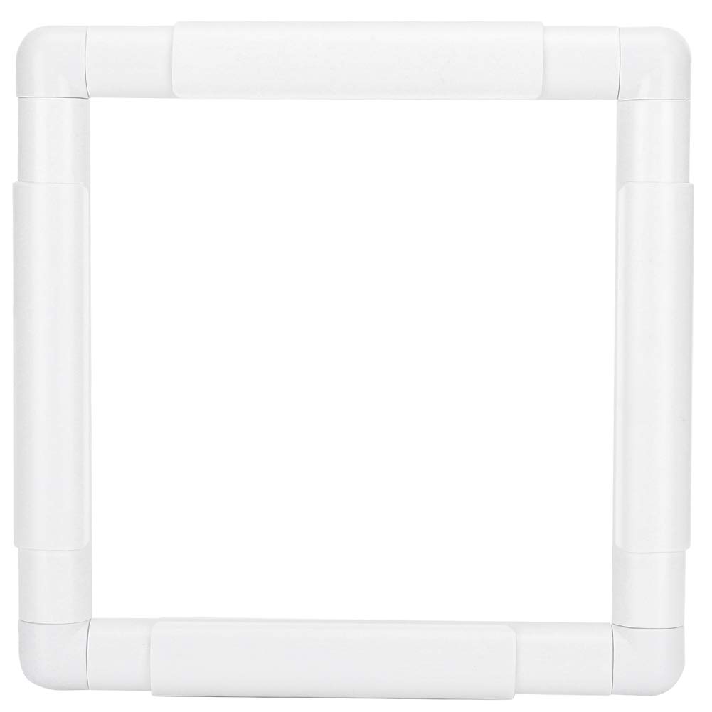 Embroidery Clip Frame, Plastic Square Cross Stitch Frame for Embroidery Hoop Quilting Needlepoint Silk Painting 20.3x20.3cm for Crafters Stitching Artists Needleworkers