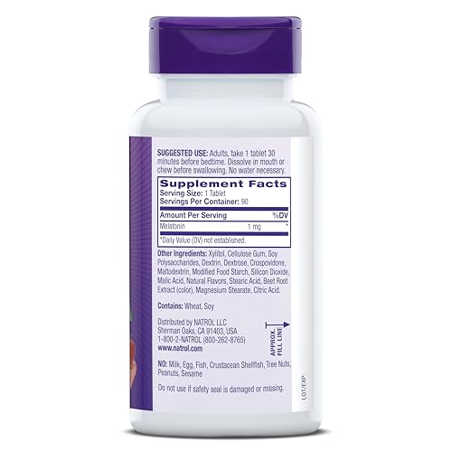 NATROL FAST DISSOLVING MELATONIN – 1 MG – 90 TABS