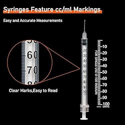 1ml Syringe with Needle, Syringes 30G 1cc 1/2