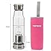 TOPOKO Handmade 18.5 Oz Glass Water Bottle-Extra Strong Crystal Glass Bottle Tea Cup With Tea infuser Tea Strainer Tea Bottle And Handmade Colorful Handle Nylon Sleeve (With Pink Sleeve)