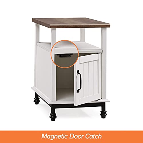 WAMPAT Farmhouse Nightstand, Premium Wood Accent End Side Table with