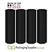 17" x 1476' 32 Gauge (8 Mic.) Black Color Pre-Stretch Hand Wrap Stretch Film 4 Rolls