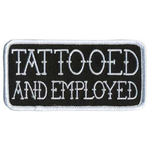 Milwaukee Leather Tattooed and Employed 4" x 2" Patch - 4W X 2H