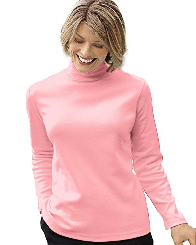 UltraSofts Mock Turtleneck, Light Pink, Small