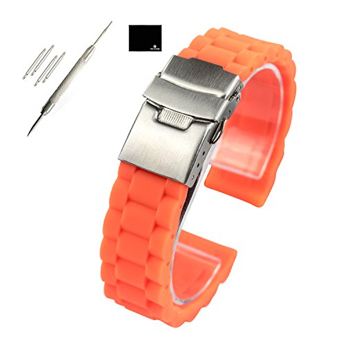 Ton charme waterproof silicone wavy-line watchband depl…