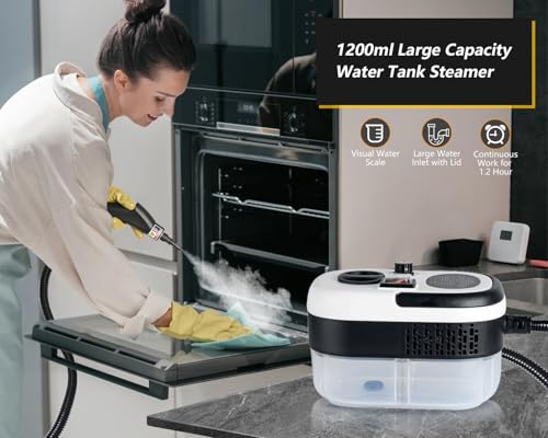Foandbevi 7 in 1 Handheld Steam Cleaner for Home, 2500W High Pressurized Steamer for Cleaning, 6-Level Multipurpose Steam Cleaner for Car Floor Upholstery Kitchen Bath