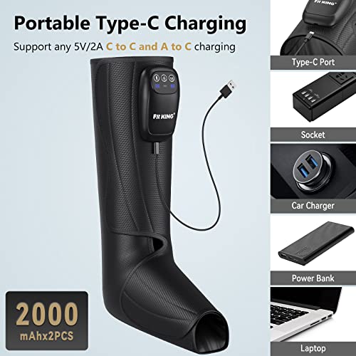 FIT KING Cordless Foot and Leg Massager, Rechargeable Foot and Calf