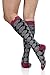 Vim & VIGR Women's 15-20 mmHg Compression Socks: Mum's Floral - Black & Plum (Cotton) (Wide Calf)