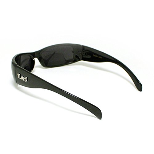 Locs All Black Cholo Biker Extra Narrow Lens Rectangular Sunglasses