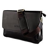 OFTEN Men's Genuine Leather Handbag Shoulder Briefcase Laptop iPad Bag Purse Business Bag