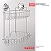HASKO accessories - Suction Cup Corner Shower Caddy | 304 Stainless Steel Polished Chrome Shelf 2 Tier Basket Holder for Bathroom and kitchen