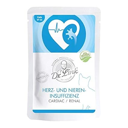 Dr. Link Spezial-Diät Herzinsuffizienz und Niereninsuffizienz I Cardiac/Renal Geflügel und Rind | 14 x 85 g | Nassfutter für 