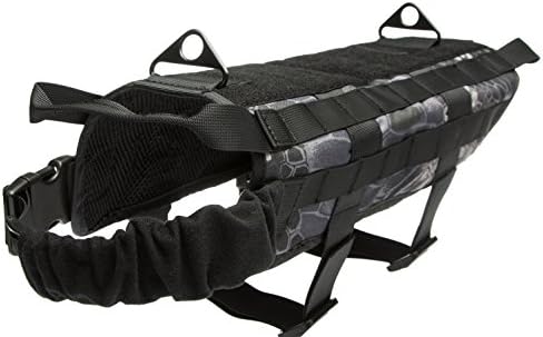 Tenkey Tactical Police Dog Harnesses Training K9 Vest Harness Molle Milspec Canine Velcro Military Color Black Camouflage-XL