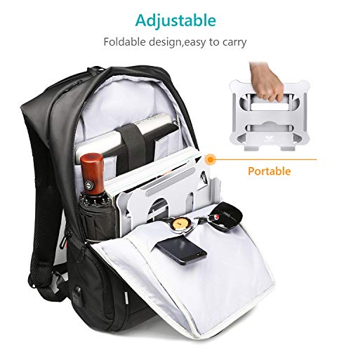 SAVFY Laptop Stand, Ergonomic Multi-Angle Height Adjustable Laptop Stand Holder, Aluminum Light Weight Adjustable Laptop Stand for 10\'\'-17\'\' MacBook, iPad, Notebook, Tablet