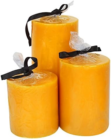 Gifts Galleria Scented 100% Pure Wax Pillar Candles, Highly Fragranced (Vanilla) Set of 3 Sizes