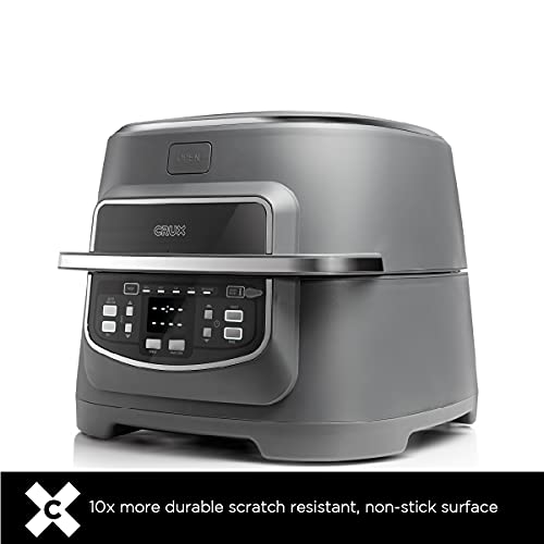 CRUX Smokeless Indoor Grill and Digital Air Fryer Oven Combo with