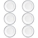 Argon Tableware Traditional Enamel White Dinner Plates - 219mm (9