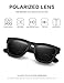 LUENX Polarized Sunglasses Classic Mens UV 400 Protection Black Lens Matte Black Frame 58MM with Case