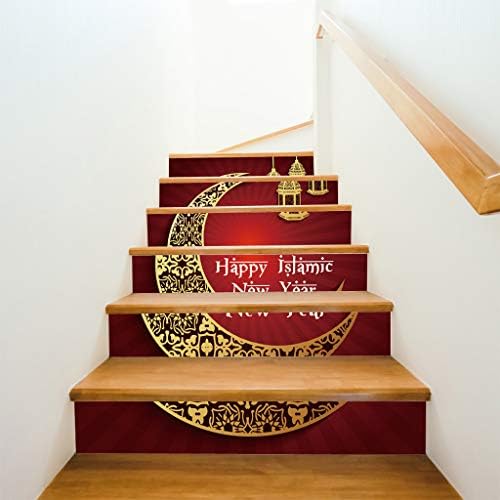 TANGTANGYI Fashion Muslim Ramadan Blessing Creative Stair Stickers Creative Floor Stairs Decorative
