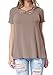 levaca Womens Short Sleeve Criss Cross Front Neck Loose Casual T Shirt Tops
