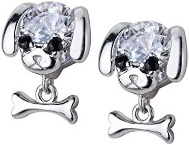 LLZER Pendientes de circonitas Lindas de Plata esterlina S925 Wang
