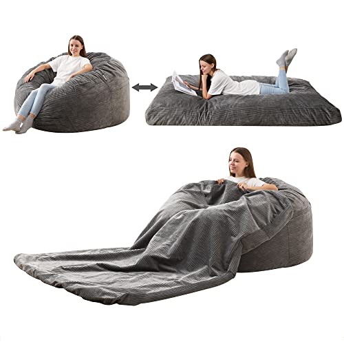 Homguava Corduroy Bean Bag Chair, Variable Shape