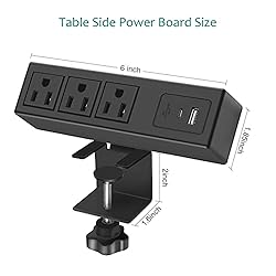Desktop Clamp Power Strip with USB, Surge Protector