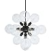 Amazon Brand – Rivet Modern Satellite 15 Globe Ceiling Pendant Chandelier Fixture With Light Bulbs - 9.75 x 9.75 x 44.75 Inches, Black