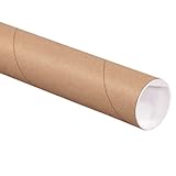 Aviditi P2524K Fibreboard 3-Ply Spiral Wound Mailing Tube with Cap, 24