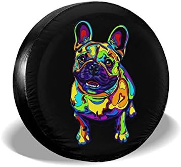 Dlovae 14" 15" 16" 17" Universal Spare Tire Tyre Cover Wheel Covers for All Cars French Bulldogs Art