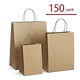 Halulu Kraft Paper Bags, Shopping Bags, Retail Bags with Rope Handles (Brown 5x3x8&8x4x10&10x5x13)