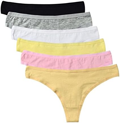 Correct title:YiRing 6-Pack Women Sexy Soft Cotton Thong Panties, Assorted,(XS)