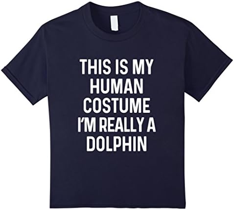 Kids Funny Dolphin Costume Shirt Halloween Men Women Kids 12 Navy
