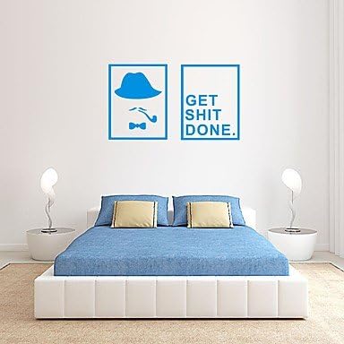 DIY Wall Stickers Wall Decals GET SHIT DONE PVC Wall Stickers 4030cmX2,Blue