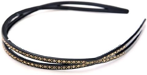 [Aznavour] Lovely &amp; Cute hair accessories Swarovski Cubic Jermyn Headband / Black (Gold Stone) #HB1707.