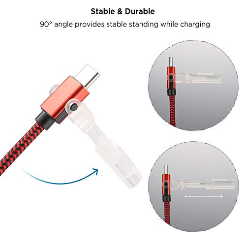 Type C Charging Cable with Phone Stand, Lecone 1m/3ft Nylon Braided USB C 2.0 Fast Charging & Data Transfer Cord for Samsung Galaxy Note 9 S10 S10 Plus S10e S9+, Nintendo Switch,USB C Device[2 Pack]