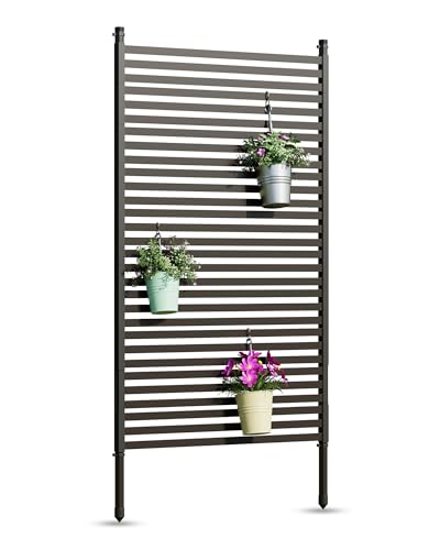 72" H×36" W Freestanding Plastic Privacy Screen for Outdoor Patio - Heavy-Duty…