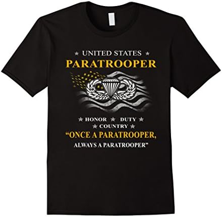 Mens Paratrooper t-shirt , United States Paratrooper Once a Parat 2XL Black