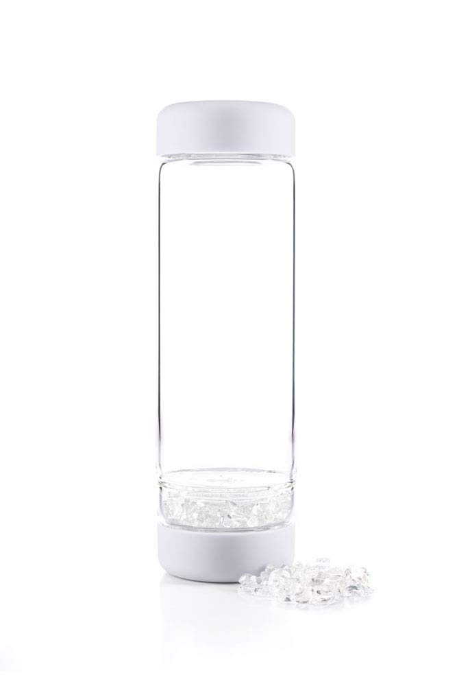 VitaJuwel inu! CRYSTAL cloud white | The Original DIY Crystal Water Bottle with Clear Quartz